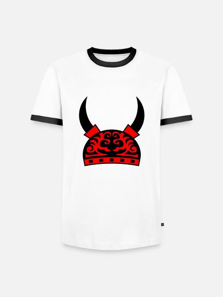 Viking Helmet - Men's Ringer Shirt - white/black
