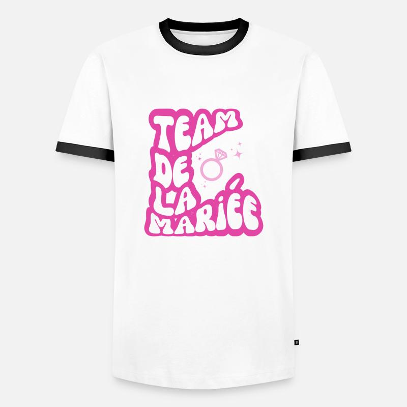 Team Bride pink - Brautgeschenk - Männer Kontrast-T-Shirt - Weiß/Schwarz