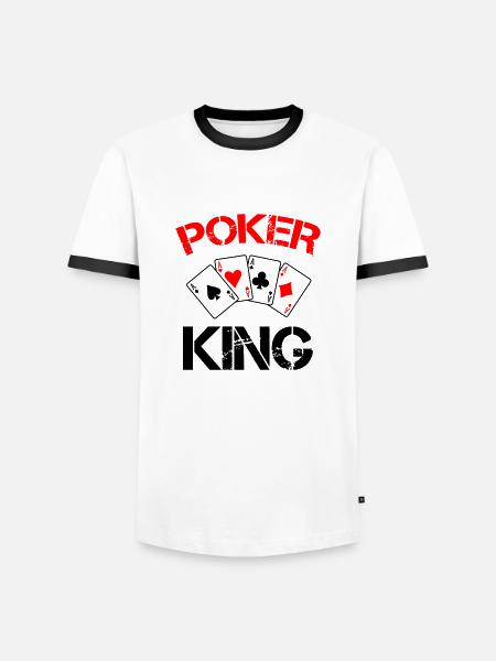 Poker King - Men's Ringer Shirt - white/black