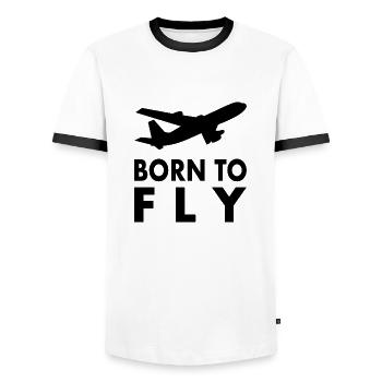 Airplane Saying Pilot - Men's Ringer Shirt - white/black - Front - AI Model Female 172 light (172cm) & AI Model Male 178 dark (178cm)
