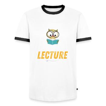 Je peux pas jai lecture - T-shirt contrasté Homme - blanc/noir - Devant - AI Model Female 172 light (172cm) & AI Model Male 178 dark (178cm)
