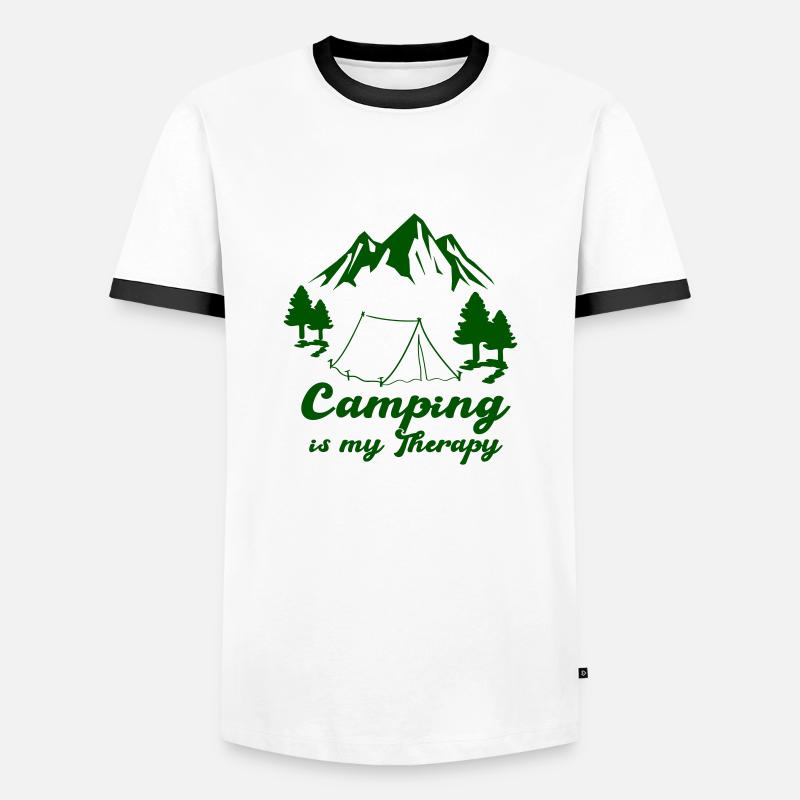Camping Therapy - Men's Ringer Shirt - white/black