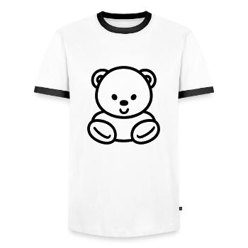Teddybär - Männer Kontrast-T-Shirt - Weiß/Schwarz - Vorne - AI Model Female 172 light (172cm) & AI Model Male 178 dark (178cm)