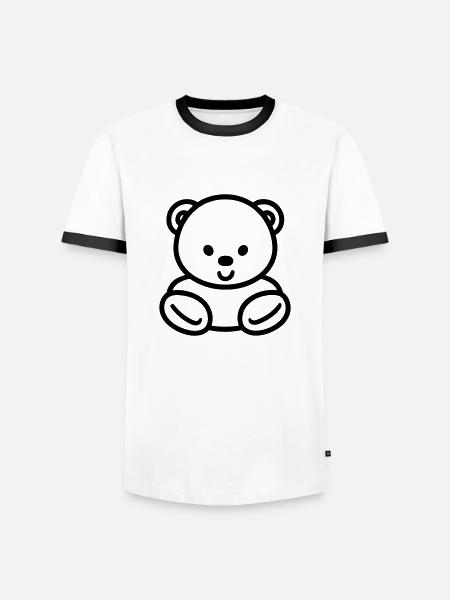 Teddy Bear - Men's Ringer Shirt - white/black