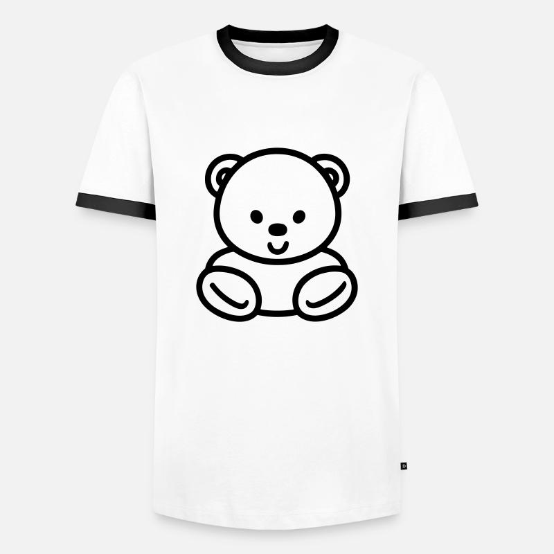 Teddy Bear - Men's Ringer Shirt - white/black
