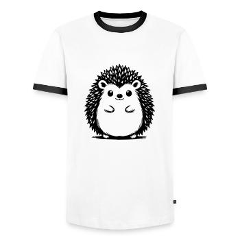 Hérisson - T-shirt contrasté Homme - blanc/noir - Devant - AI Model Female 172 light (172cm) & AI Model Male 178 dark (178cm)