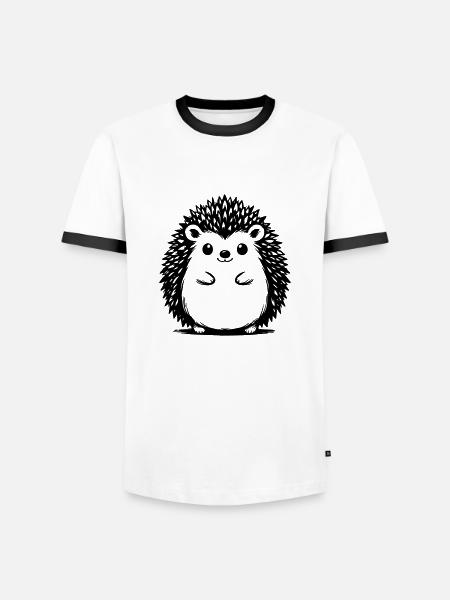 Igel - Männer Kontrast-T-Shirt - Weiß/Schwarz