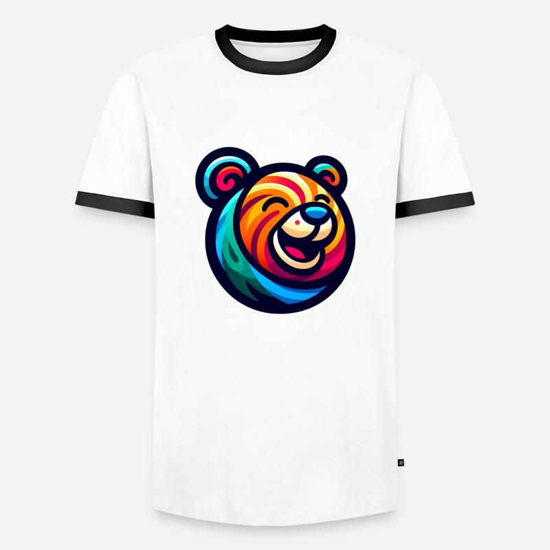 Funny Bear - Men's Ringer Shirt - white/black