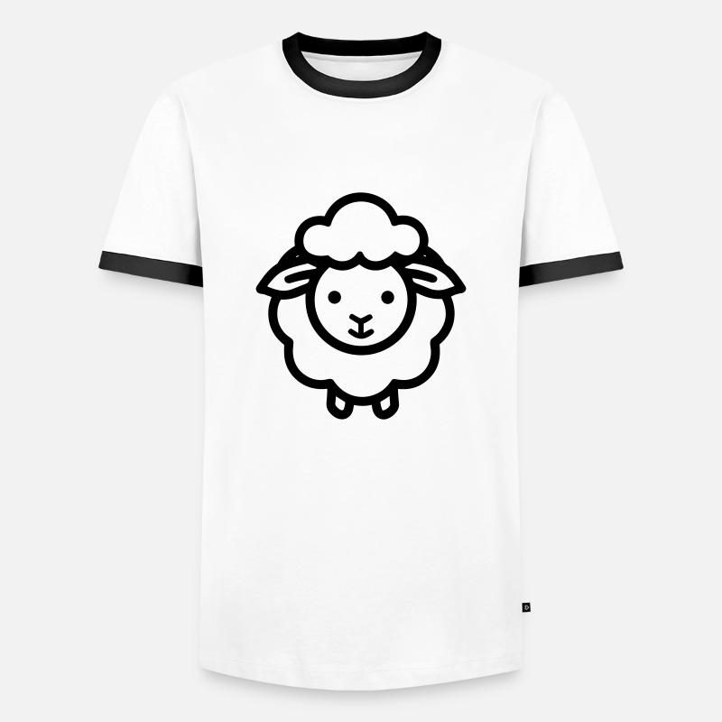 sheep - Men's Ringer Shirt - white/black