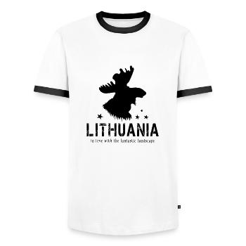 Lithuania Litauen litauisch - Männer Kontrast-T-Shirt - Weiß/Schwarz - Vorne - AI Model Female 172 light (172cm) & AI Model Male 178 dark (178cm)