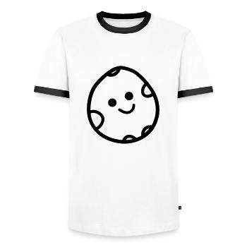 patate - T-shirt contrasté Homme - blanc/noir - Devant - AI Model Female 172 light (172cm) & AI Model Male 178 dark (178cm)