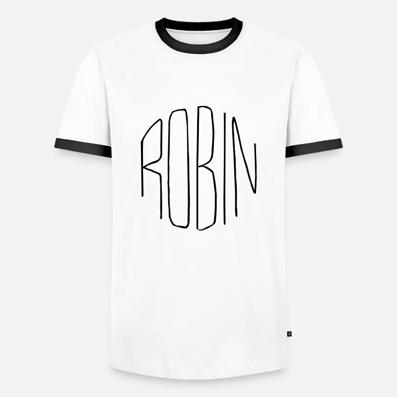 Robin - Men's Ringer Shirt - white/black