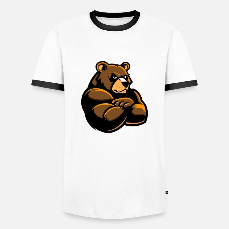 Bear Comic - Men's Ringer Shirt - white/black