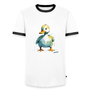 Canard - T-shirt contrasté Homme - blanc/noir - Devant - AI Model Female 172 light (172cm) & AI Model Male 178 dark (178cm)