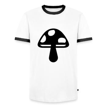 Champignon - T-shirt contrasté Homme - blanc/noir - Devant - AI Model Female 172 light (172cm) & AI Model Male 178 dark (178cm)