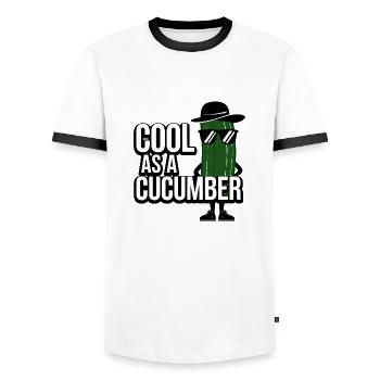 Cool wie eine Gurke - Männer Kontrast-T-Shirt - Weiß/Schwarz - Vorne - AI Model Female 172 light (172cm) & AI Model Male 178 dark (178cm)