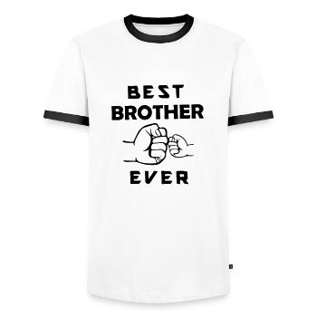 meilleur frère de tous les temps - T-shirt contrasté Homme - blanc/noir - Devant - AI Model Female 172 light (172cm) & AI Model Male 178 dark (178cm)