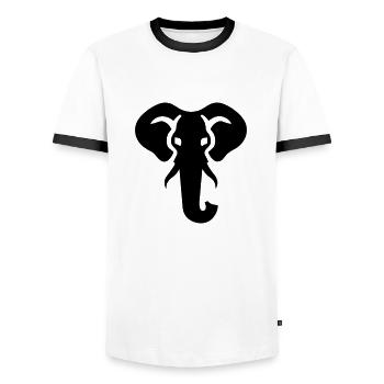 éléphant - T-shirt contrasté Homme - blanc/noir - Devant - AI Model Female 172 light (172cm) & AI Model Male 178 dark (178cm)