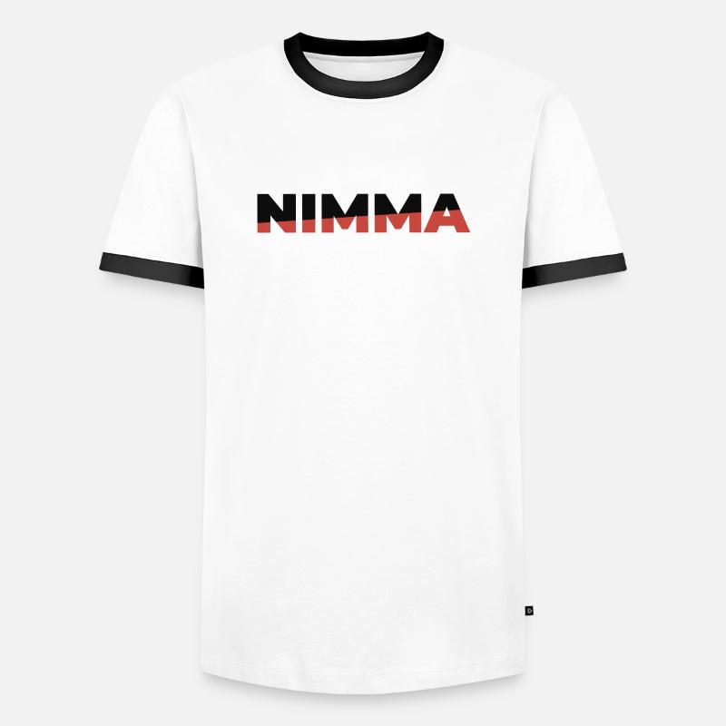 NIMMA - Männer Kontrast-T-Shirt - Weiß/Schwarz
