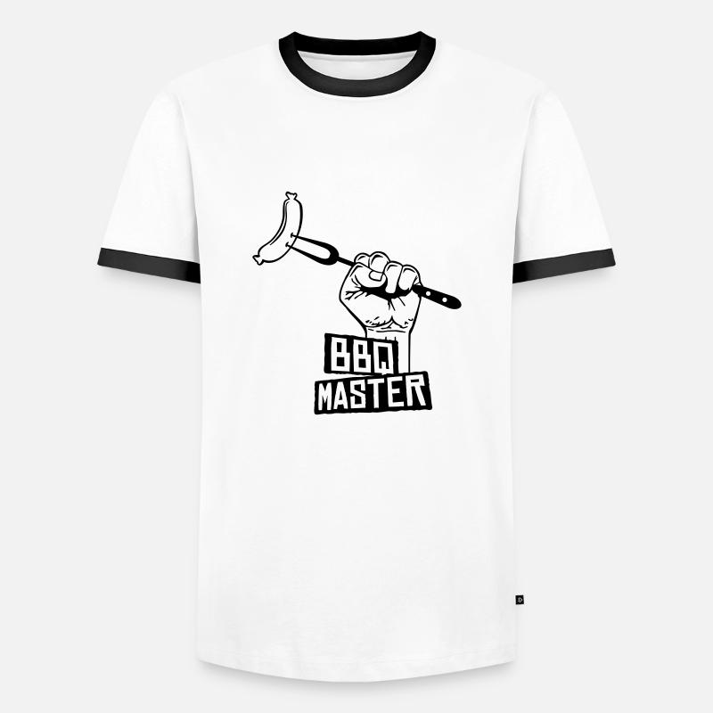 bbq master - Männer Kontrast-T-Shirt - Weiß/Schwarz