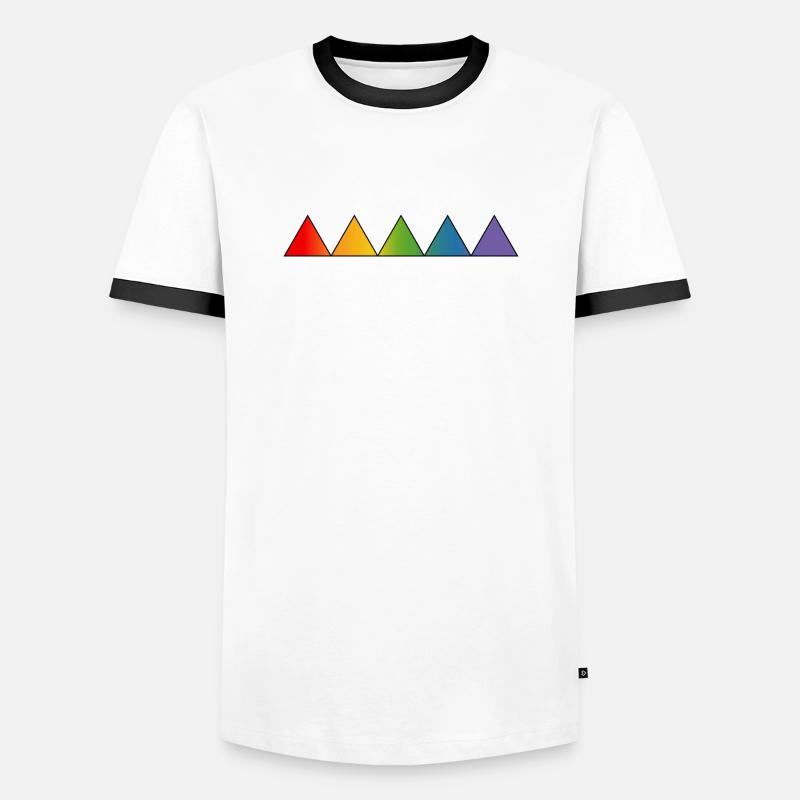 Rainbow LGBTQ triangles - Men's Ringer Shirt - white/black