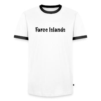 Faroe Islands - Männer Kontrast-T-Shirt - Weiß/Schwarz - Vorne - AI Model Female 172 light (172cm) & AI Model Male 178 dark (178cm)