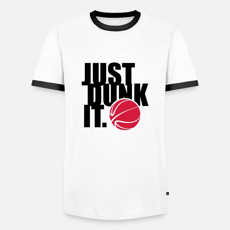 JUST DUNK IT - Men's Ringer Shirt - white/black