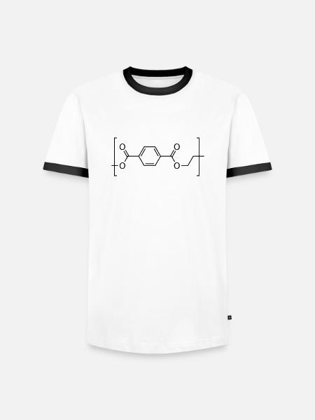 Polyethylene terephthalate (PET) molecule. - Men's Ringer Shirt - white/black