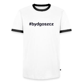 Bydgoszcz Polska Pologne Hashtag - T-shirt contrasté Homme - blanc/noir - Devant - AI Model Female 172 light (172cm) & AI Model Male 178 dark (178cm)