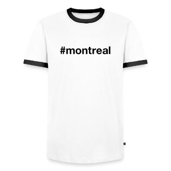 MONTRÉAL Canada Kanada Hashtag - T-shirt contrasté Homme - blanc/noir - Devant - AI Model Female 172 light (172cm) & AI Model Male 178 dark (178cm)