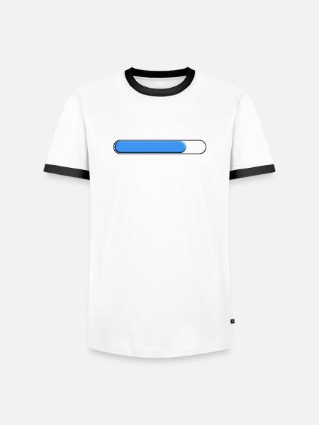 Average gauge Blue (three quarters) - Men's Ringer Shirt - white/black