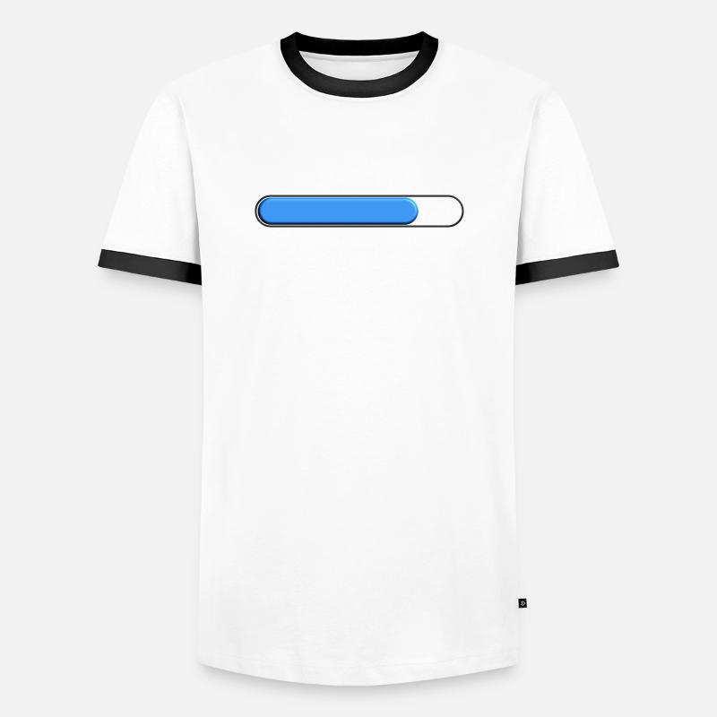 Average gauge Blue (three quarters) - Men's Ringer Shirt - white/black