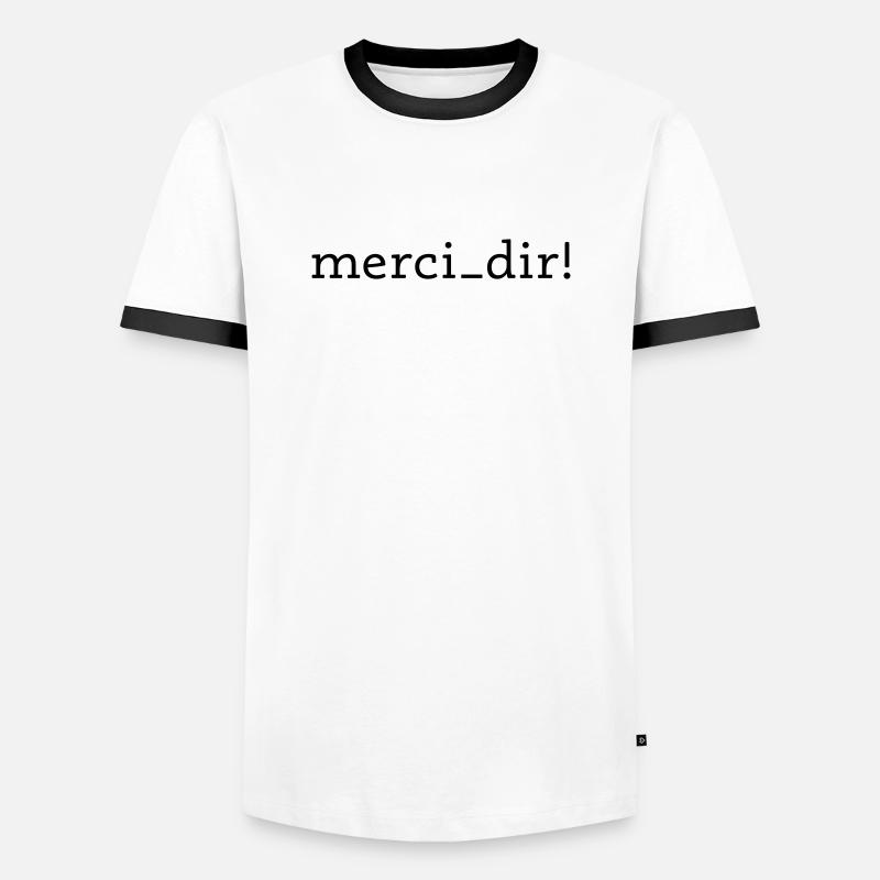 merci dir! - Männer Kontrast-T-Shirt - Weiß/Schwarz