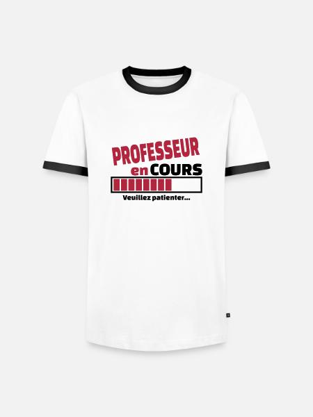 professeur en cours - T-shirt contrasté Homme - blanc/noir