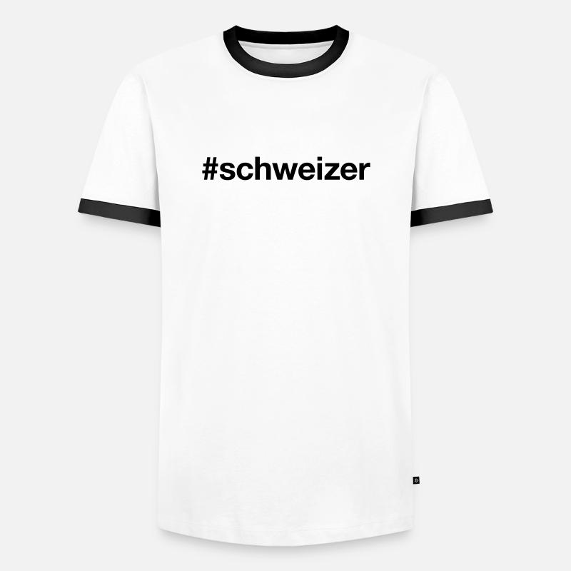 SCHWEIZER - Men's Ringer Shirt - white/black