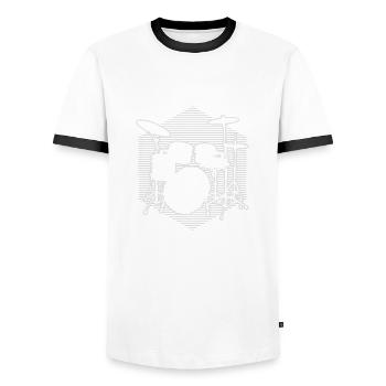 Drummer Women Drummer Percussionist - Men's Ringer Shirt - white/black - Front - AI Model Female 172 light (172cm) & AI Model Male 178 dark (178cm)