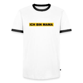 Ich bin MAMA - Männer Kontrast-T-Shirt - Weiß/Schwarz - Vorne - AI Model Female 172 light (172cm) & AI Model Male 178 dark (178cm)