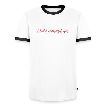 Wonderful day - Männer Kontrast-T-Shirt - Weiß/Schwarz - Vorne - AI Model Female 172 light (172cm) & AI Model Male 178 dark (178cm)