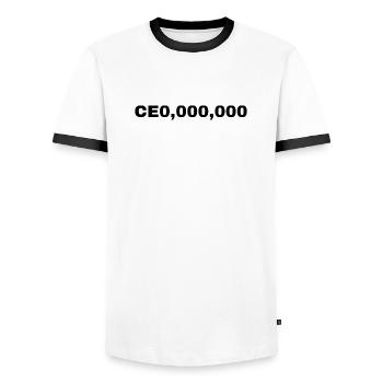 The Corner Office CEO,leader,entrepreneur,founder - Männer Kontrast-T-Shirt - Weiß/Schwarz - Vorne - AI Model Female 172 light (172cm) & AI Model Male 178 dark (178cm)