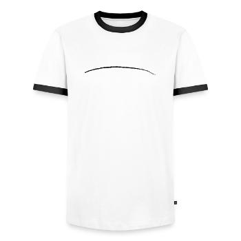 gebogener Strich Pinselstrich Unterstrich Linie - Männer Kontrast-T-Shirt - Weiß/Schwarz - Vorne - AI Model Female 172 light (172cm) & AI Model Male 178 dark (178cm)