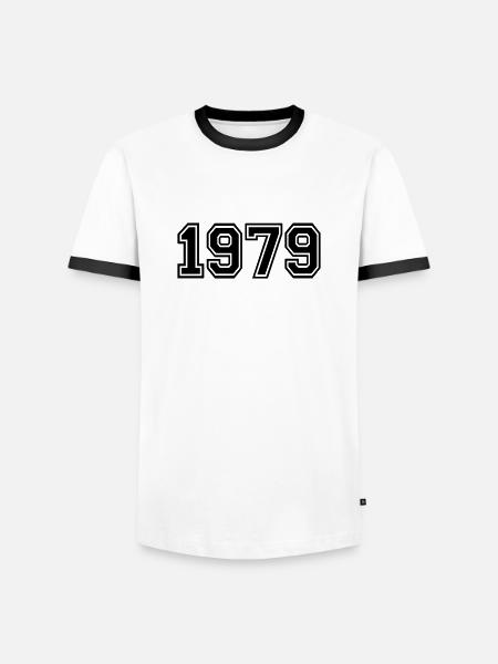1979 - Männer Kontrast-T-Shirt - Weiß/Schwarz