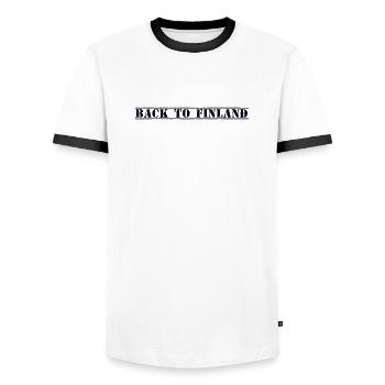 Finlande Finlande - T-shirt contrasté Homme - blanc/noir - Devant - AI Model Female 172 light (172cm) & AI Model Male 178 dark (178cm)