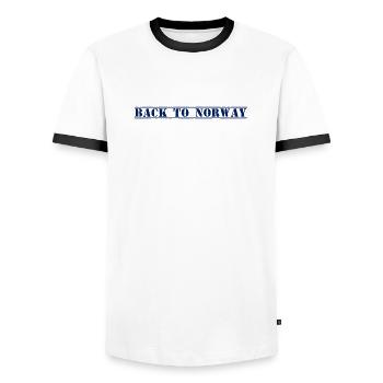 Norvège Norwegen - T-shirt contrasté Homme - blanc/noir - Devant - AI Model Female 172 light (172cm) & AI Model Male 178 dark (178cm)