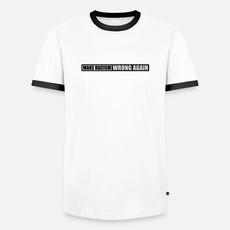make racism wrong again - Männer Kontrast-T-Shirt - Weiß/Schwarz