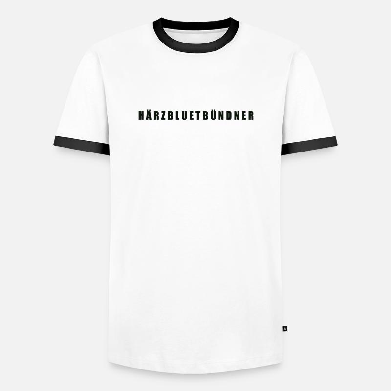 Härzbluetbündner Bündner Graubünden - Männer Kontrast-T-Shirt - Weiß/Schwarz