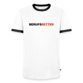 Professional rescuer - Men's Ringer Shirt - white/black - Front - AI Model Female 172 light (172cm) & AI Model Male 178 dark (178cm)