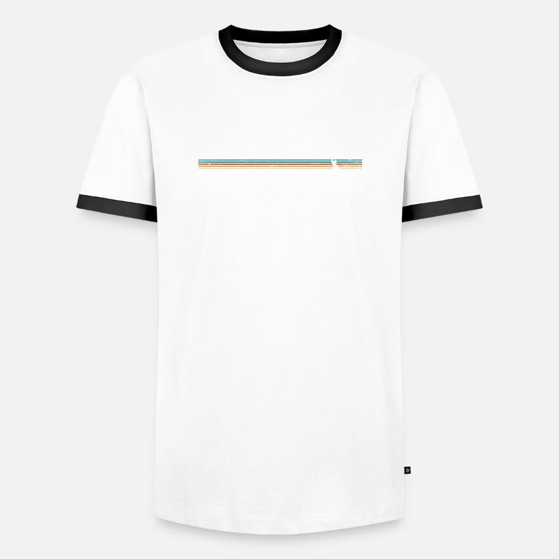 Striped Rabbit Silhouette - Men's Ringer Shirt - white/black
