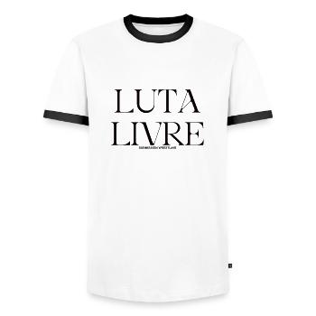 LUTA LIVRE - Männer Kontrast-T-Shirt - Weiß/Schwarz - Vorne - AI Model Female 172 light (172cm) & AI Model Male 178 dark (178cm)