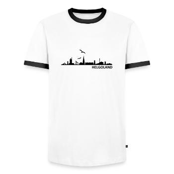 Skyline - Helgoland - Männer Kontrast-T-Shirt - Weiß/Schwarz - Vorne - AI Model Female 172 light (172cm) & AI Model Male 178 dark (178cm)