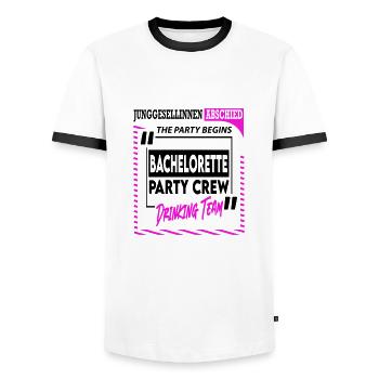 Bachelorette Party Crew Junggesellinnen Frau Drink - Männer Kontrast-T-Shirt - Weiß/Schwarz - Vorne - AI Model Female 172 light (172cm) & AI Model Male 178 dark (178cm)